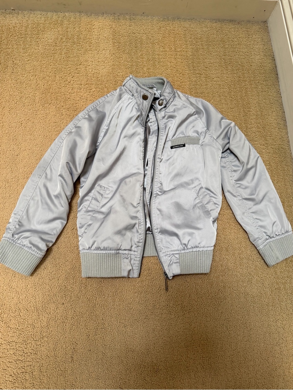 Vintage Members Only Light Gray Kids Bomber Jacket